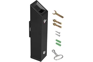 VEVOR Stainless Steel Outdoor Trash Can, Wall Mounted Weatherproof Lockable Cuboid Trash Container, Butt Receptacle for Garden, Office, Restaurant, Hotel, Bar, Black