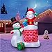 Holidayana Christmas Inflatable Giant 10 Ft. Santa Claus & Snowman Duo Christmas Inflatable Featuring Lighted Interior Inflatable Christmas Decoration with Built in Fan and Anchor Ropes