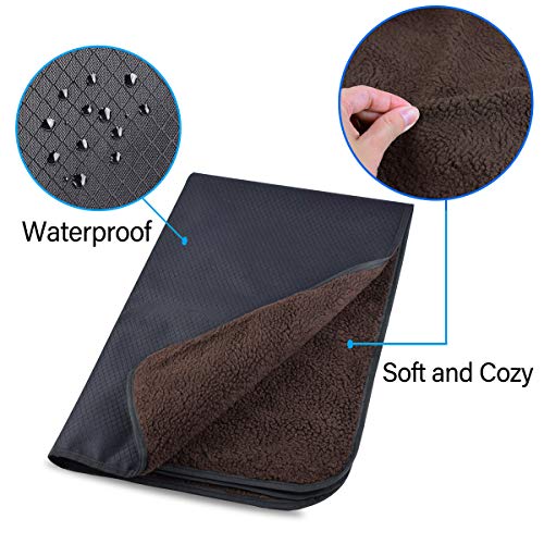 PetBonus Collapsible Dog Blanket, Waterproof and Washable Mat with Shoulder Bag, for Bed Sofa Car Seat and Outdoor, Large, 47 x 35 inches