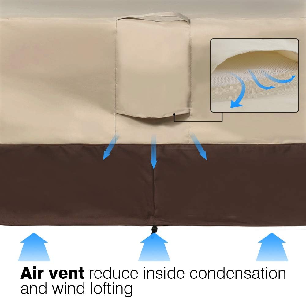 Vailge Veranda Rectangular/Oval Patio Table Cover, Heavy Duty and Waterproof Outdoor Lawn Patio Furniture Covers, Large Beige & Brown : Garden & Outdoor