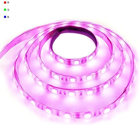 LED Flexible Strip Lights RGB Multicolor Lighting 300LEDs 16.4Ft(5M) DC12V SMD5050 4Pin Dimmable Multicolor Tape Lighting for Porch Stair Closet PC/TV Backlight Mirror Home Theater Decor(Waterproof)