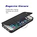 MTRONX Phone Case for iPhone 5s case, iPhone 5 case, iPhone SE case, Magnetic Ultra Folio Flip Slim PU Leather Soft TPU Twill Case Cover with Stand - Black(MS-BK)