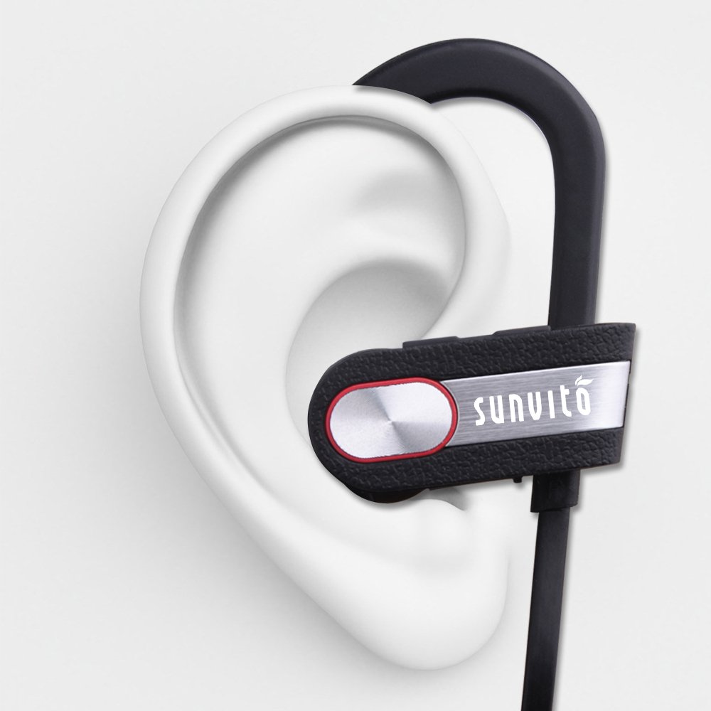 Sunvito auricolari Wireless Bluetooth,impermeabili, auricolari In-ear wireless per sport, cuffie stereo con microfono, tecnologia di cancellazione del rumore, perfette per correre, custodia inclusa
