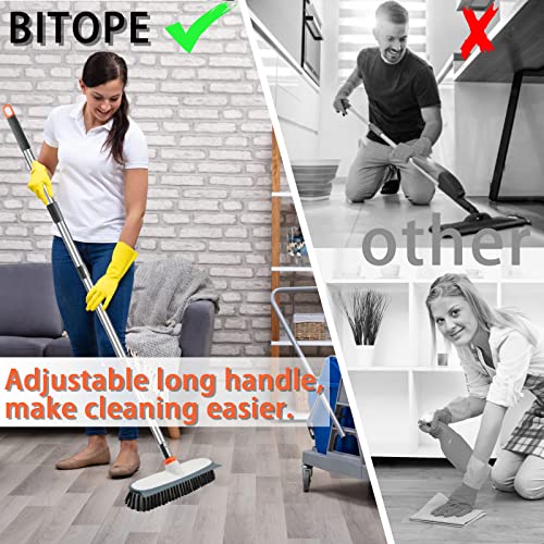 Heavy Duty Floor Scrub Brush with Long Handle,BITOPE 12\