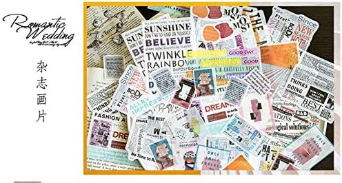Retro English and Paper Sticker Handbag Book Album Diary DIY Decorative Sticker Skateboard Notebook Luggage Suitcase 60pcs Magazine Pictures