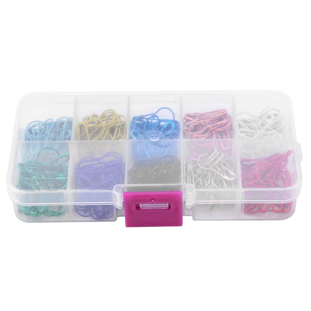 Colorful Metal Safety Pins, 300 Pieces Gourd Bulb Pins, Stitch Markers for Sewing, Knitting, DIY Craft Making with Storage Box