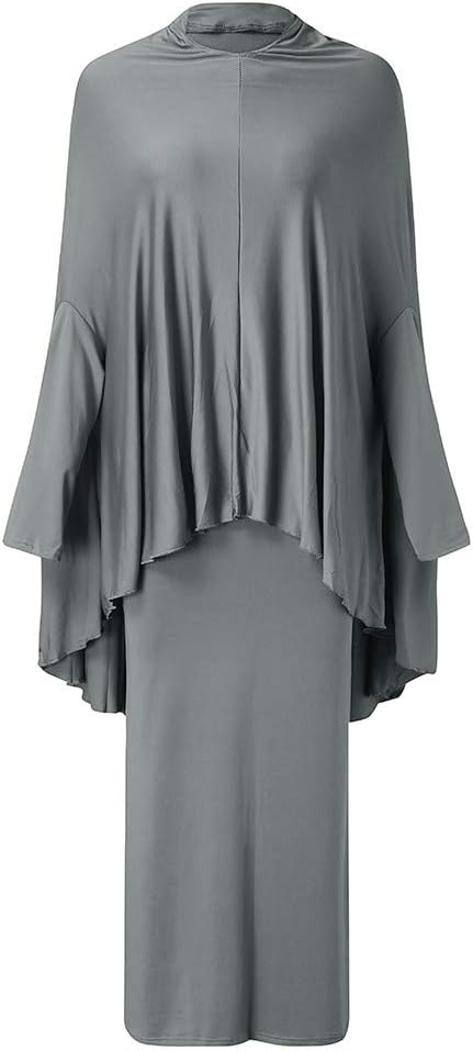 Girl's One-Piece Prayer Dress Prayer Garment Islamic Clothing Hijab for Hajj Umrah Gray