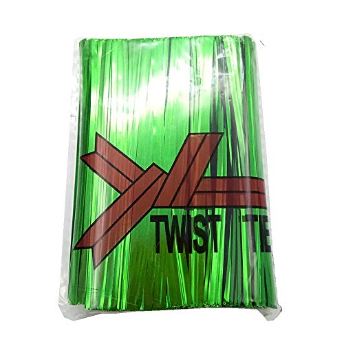 H-Laner 600Pcs 4Inches Metallic Twist Ties – Green