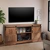 58″ Modern Farmhouse Wood TV Stand with Sliding Barn Door,Media Console Entertainment Center,for Home Living Room (Rustic Oak)