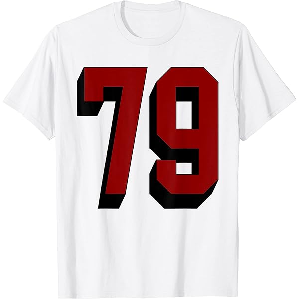 Amazon.com: #79 Number 79 Varsity Fan Sports Team White Jersey T