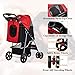 VIAGDO Dog Stroller, Pet Strollers for Small Medium Dogs & Cats, 4 Wheels Dog Jogging Stroller Folding Doggy Stroller with Storage Basket for Dog & Cat Traveling Strolling Cart (Black&Red)thumb 4