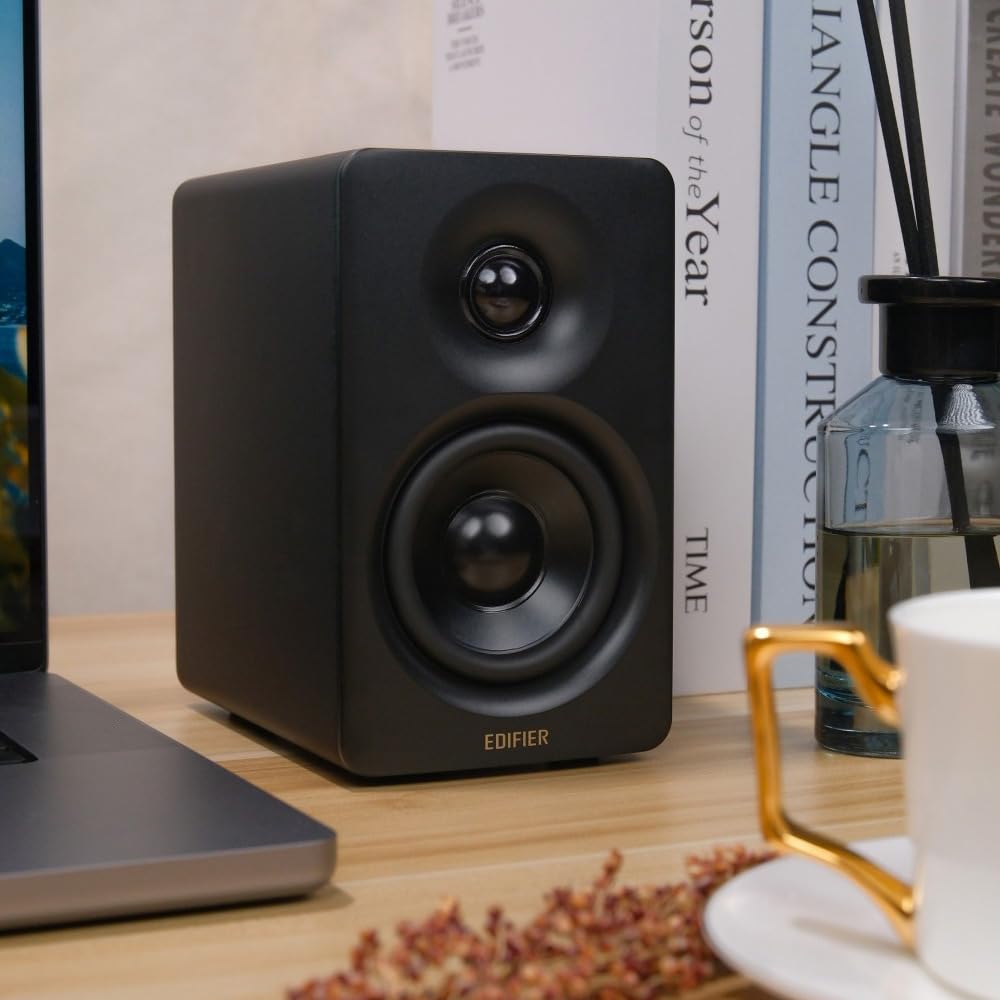 Edifier M60 Multimedia-Lautsprecher Bluetooth 5.3, 66W RMS, Hi-Res Audio & Hi-Res Wireless Audio, LDAC, 3" Mittelbass & 1" Hochtöner, USB-C & Aux-Eingänge, Kompakter Desktop Lautsprecher - Schwarz 2