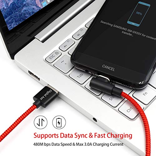 Digital Ant Gen-X Micro USB + USB-C/Type-C + i-Product 3 Tips in 1 Nylon Braided Magnetic Charging Cable, Support 3.0A Fast Charging & Data Transfer (Combined Packing, L-Shape)