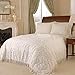 Beatrice Home Fashions Medallion Chenille Bedspread, Standard Sham, Ivory