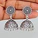 Jaipur Mart Indian Traditional Look Silver Plated Handmade Jhumka Earrings