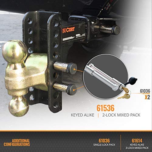 InfiniteRule Security B&W Hitch Lock or Curt Mfg Hitch Lock Fits 2” & 2.5” Receiver Lock