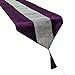 OZXCHIXU(TM 13inch x 72inch Table Runner with Diamante Strip and Tassels (Purple)