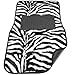OxGord 4 Piece Zebra Print Carpet-Floor-Mats Set for Car - Rubber-Lined All-Weather Heavy-Duty Protection for All Vehicles, Snow White/Black