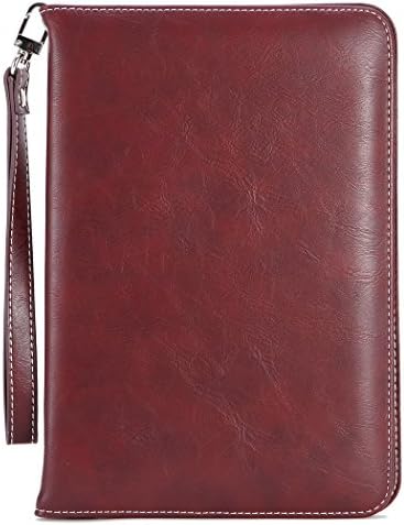 MAIBOOJI PU Flip Stand Case for Ipad Mini4 with Hand Strap Card Slot Folding Auto Wake/Sleep Color Dark Red