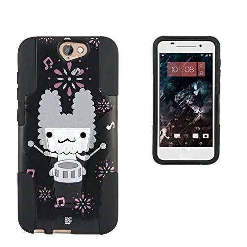 Shell Case Hyber For HTC AERO ONE A9 Hybrid PC Silicone Build-in Foldable Kickstand Heavy Duty Armor Shock Proof Black Black Drum Stars