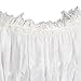 White Lace Cotton Women's Peasant Shirt Blouse Retro Vintage Design Semi Sheer