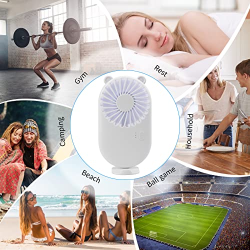 Handheld Mini USB Fan, Portable USB Pocket Fan Rechargeable with Holder, 3 Speeds Adjustable Design suitable for Kids Girls Women Men Indoor Outdoor Travelling