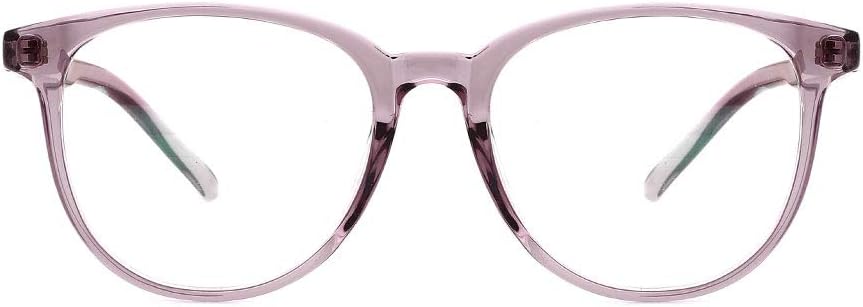 OQ CLUB Trendy Round Blue Light Blocking Computer Glasses Non prescription Eyeglasses TR90 Frame for Women Men