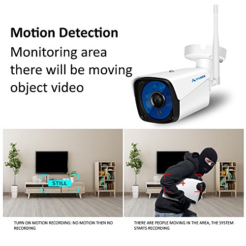 Anakk Wireless WiFi Security Camera 720P Home Surveillance IP Camera with Night Vision Motion Detection 3.6mm Lens Outdoor IP66 Waterproof SD Card Slot - Thumbnail 4