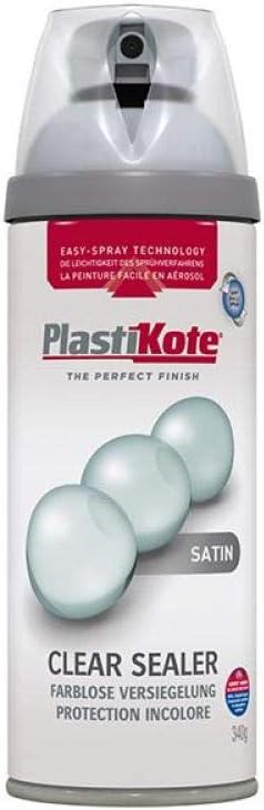 PlastiKote 24001 400ml Premium Satin Clear Acrylic Spray Paint UV Resistant