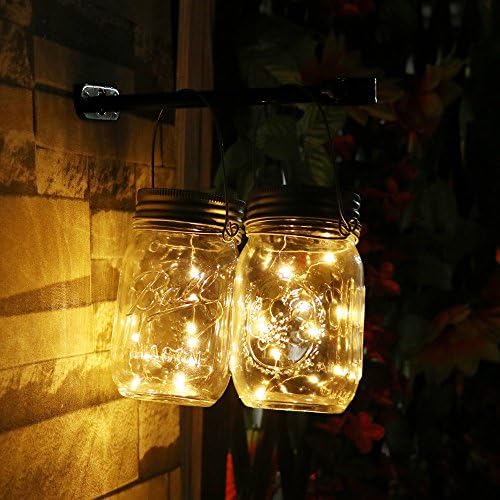 Mason Jar Lights, 5 Pack Solar Mason Jar Lids Insert with 10 LED Fairy String Lights for Wedding Holiday Party, Warm White Garden Decor Solar Night Light(Jar Not Included)