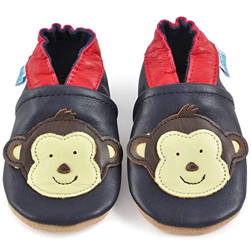 image for Juicy Bumbles Soft Leather Baby Boy Shoes - Baby Shoes with Suede Sole