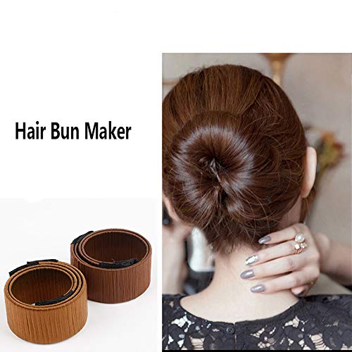 Magic Hair Bun Shaper Set, 2 Pcs Magic Hair Clip Twist Hair Braiding Set, 2 Pairs Topsy Tail Loop Hair Kit Ponytail Maker, 2 Pcs Donut Hair Bun Tool