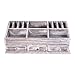 Rustic Wooden Desk Organizer for Home or Office - Makeup Organizer and Storage for Bathroom – Vanity Organizer with 3 Drawers and 6 Compartments – Rustic White Workspace Organizer