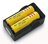 BestFire® 2Pcs 3.7V 18650 5000mah Rechargeable Lithium Battery with 18650 battery Charger Yellow