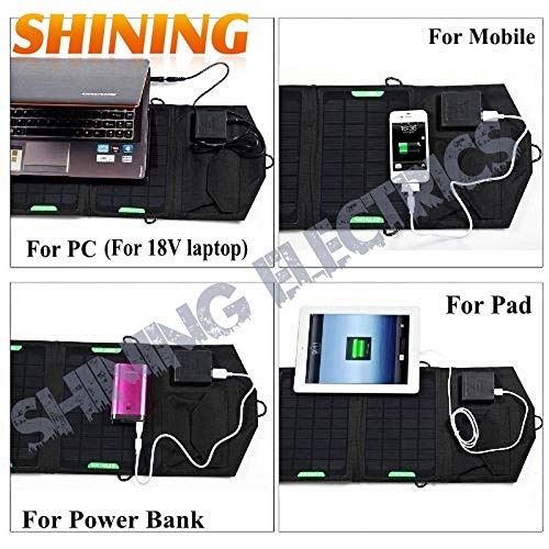 Fastener & Clip 28W 18V Folding Foldable Solar Panel Sun Charger Bag, 5V & 18V Double Output Solar Mobile 12V Battery MP3/4 Camera PDA Charger
