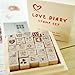 Vktech® Wooden Rubber Stamp Set - 25 Kinds Korea DIY Woodiness Rubber Stamp-Diary Stamp Set-Love Dairy