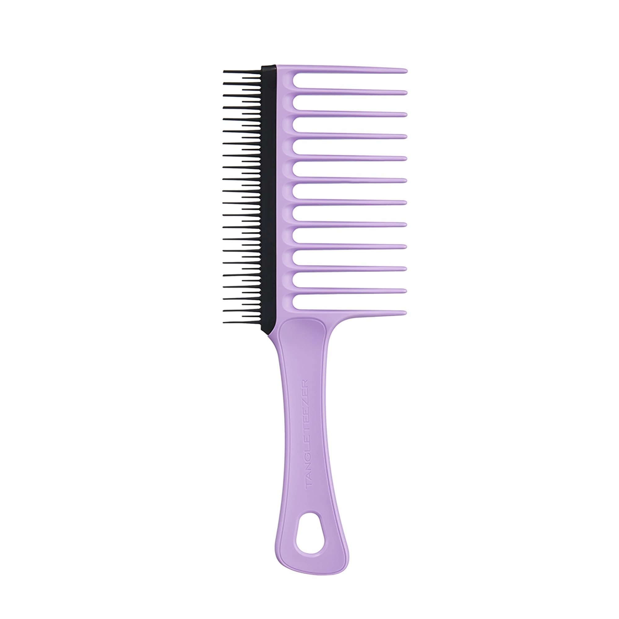 Tangle Teezer Wide Tooth Comb - Ideal for 3C-4C Curly Coily Hair - Long Teeth Detangle & Reduce Breakage - Short Two-Tiered Flexible Teeth Remove Shed Hair-Perfect for Brushing out Curls Lilac & Black