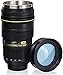 Wrcibor Lens Cup with Stainless Steel Insulated Tumbler, 1:1 Camera 24-70mm F2.8G Lens Imitation, 16oz (TRANSPARENT COVER) …