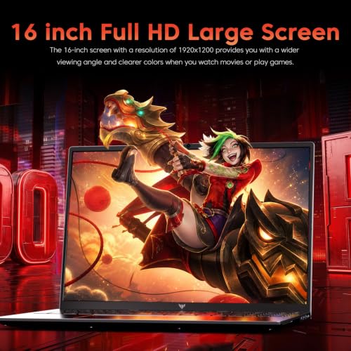 Gaming Laptop with AMD Ryzen 7 H255 (up to 4.9GHz),24GB DDR5 512GB NVMe SSD | 16 inch Laptop with AMD Radeon 780M,Backlit KB,Windows 11,1920x1200 FHD,WiFi 6,Full Function Type-C,Beat R9 6900HX