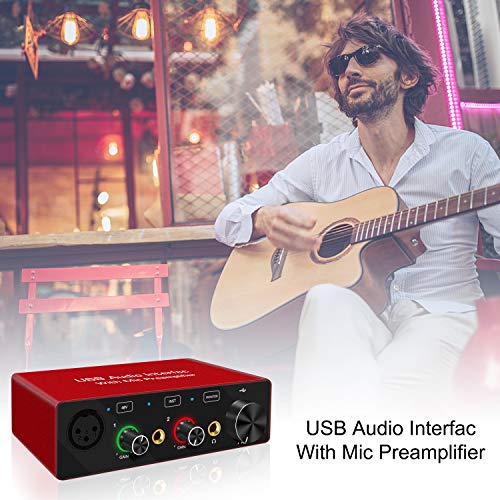 USB Audio Interface with Mic Preamplifier XRL Audio Interface 48v 2