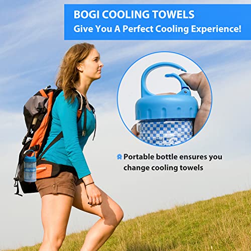 BOGI 4 Pack Cooling Towel, Cooling Towels for Neck and Face- Ice Towel for Instant Cooling, Soft Breathable Chilly Towel, Stay Cool for Yoga, Sport, Gym, Camping & More Activities (M: 40" x 12")