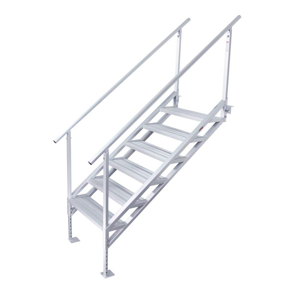 Photo 1 of Extreme Max 3005.4281 Jumbo-Tread Universal Mount Dock Stairs with Railing - 6-Step