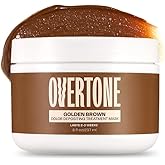 Overtone Semi Permanent Hair Color Conditioner, Golden Brown, 8 oz, Nourishing, Damage-Free, Color Depositing Mask for All Hair Types with Shea Butter & Coconut Oil, Vegan & Cruelty-Free
