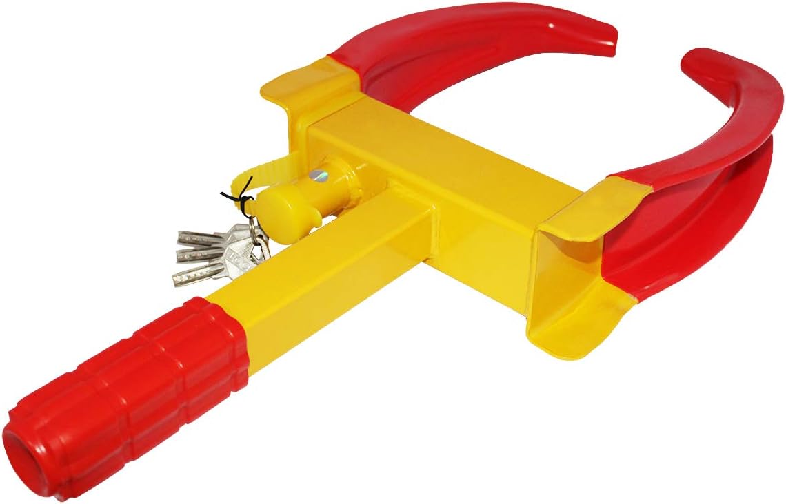 Partschoice Wheel Clamp Lock, Adjustable Anti-Theft Tire Boot Lock for Trailer Car Truck RV Boat SUV ATV UTV W/2 Keys