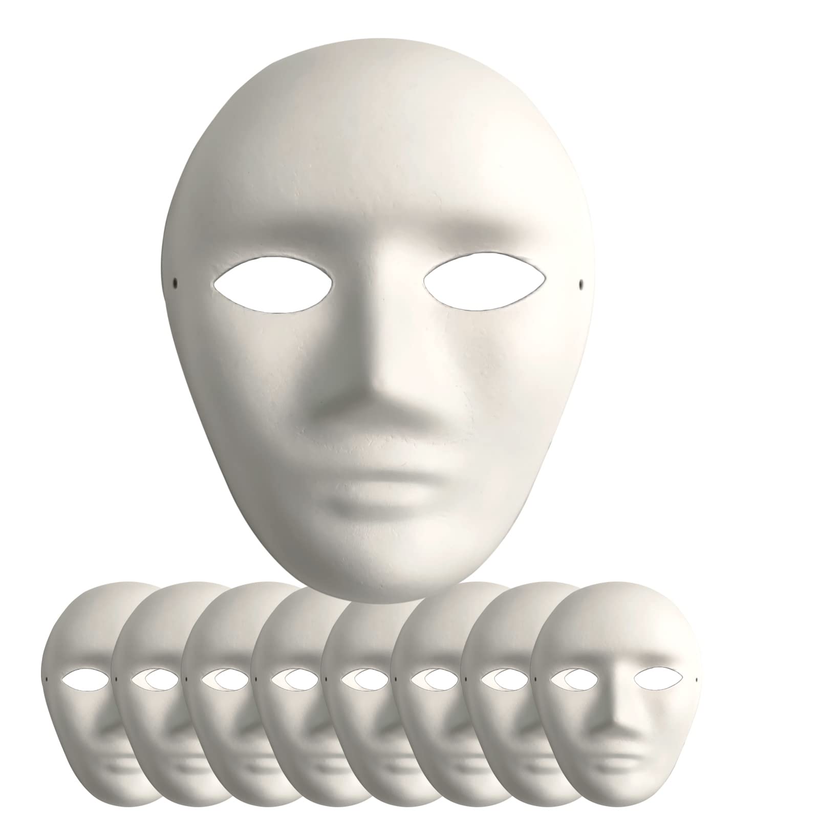 Feeziloe 10 Pcs DIY White Paper Masks Face Blank Mask, Hand Painted Mask for Personality Creative Design Dance Party, Masquerade, Cosplay Party