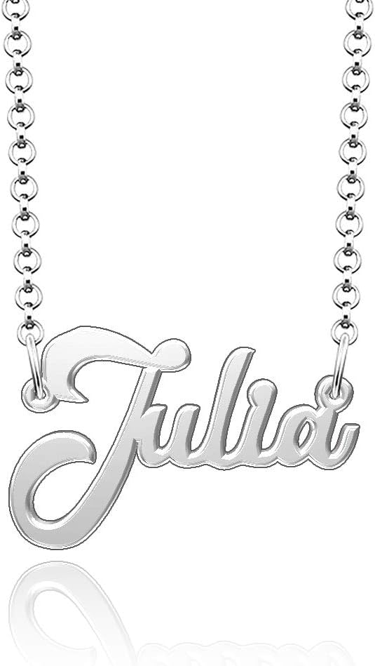 Custom Name Necklace Silver 925 Personalized Nameplate Pendant