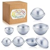 Caydo 24 Pieces 3 Sizes DIY Metal Bath Bomb Mold 12 Set for Crafting Your Own Fizzles