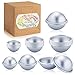 Caydo 24 Pieces 3 Sizes DIY Metal Bath Bomb Mold 12 Set for Crafting Your Own Fizzles