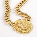 Women's Sparkly Alloy Gold Chunky Chain Statement Lion Head Necklace Hip Hop Crystal Cute Lion Pendant Necklace
