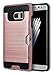 Galaxy Note 5 Case, AnoKe [Credit Card Slots Holder][Not Wallet] Hard Silicone Rubber Hybrid Armor Shockproof Protective Holster Cover Case For Samsung Galaxy Note 5 - KLS Rose Gold